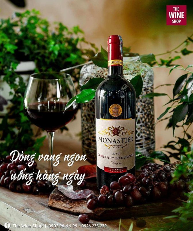 Rượu vang MONASTIER Cabernet Sauvignon được sản xuất tại nước Pháp