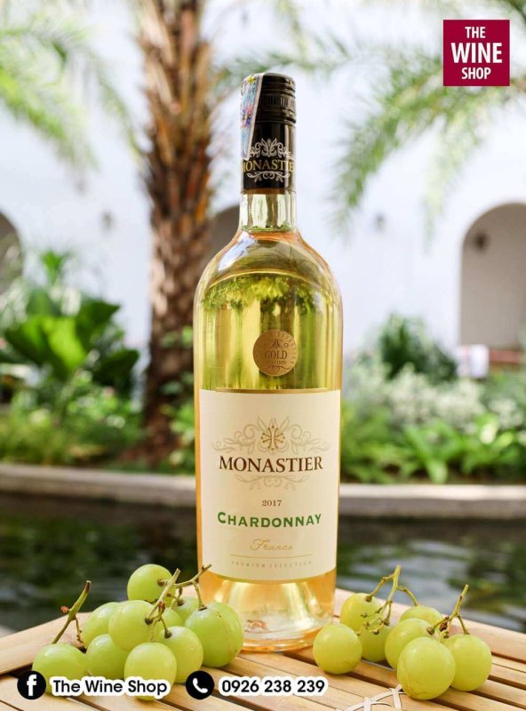 Rượu vang MONASTIER Chardonnay được sản xuất từ giống nho Chardonnay nổi tiếng