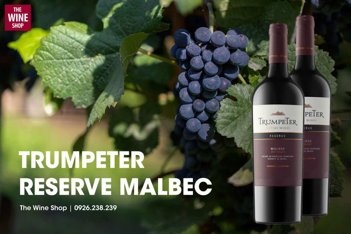 Trumpeter Reserve Malbec được ủ men từ giống nho Malbec