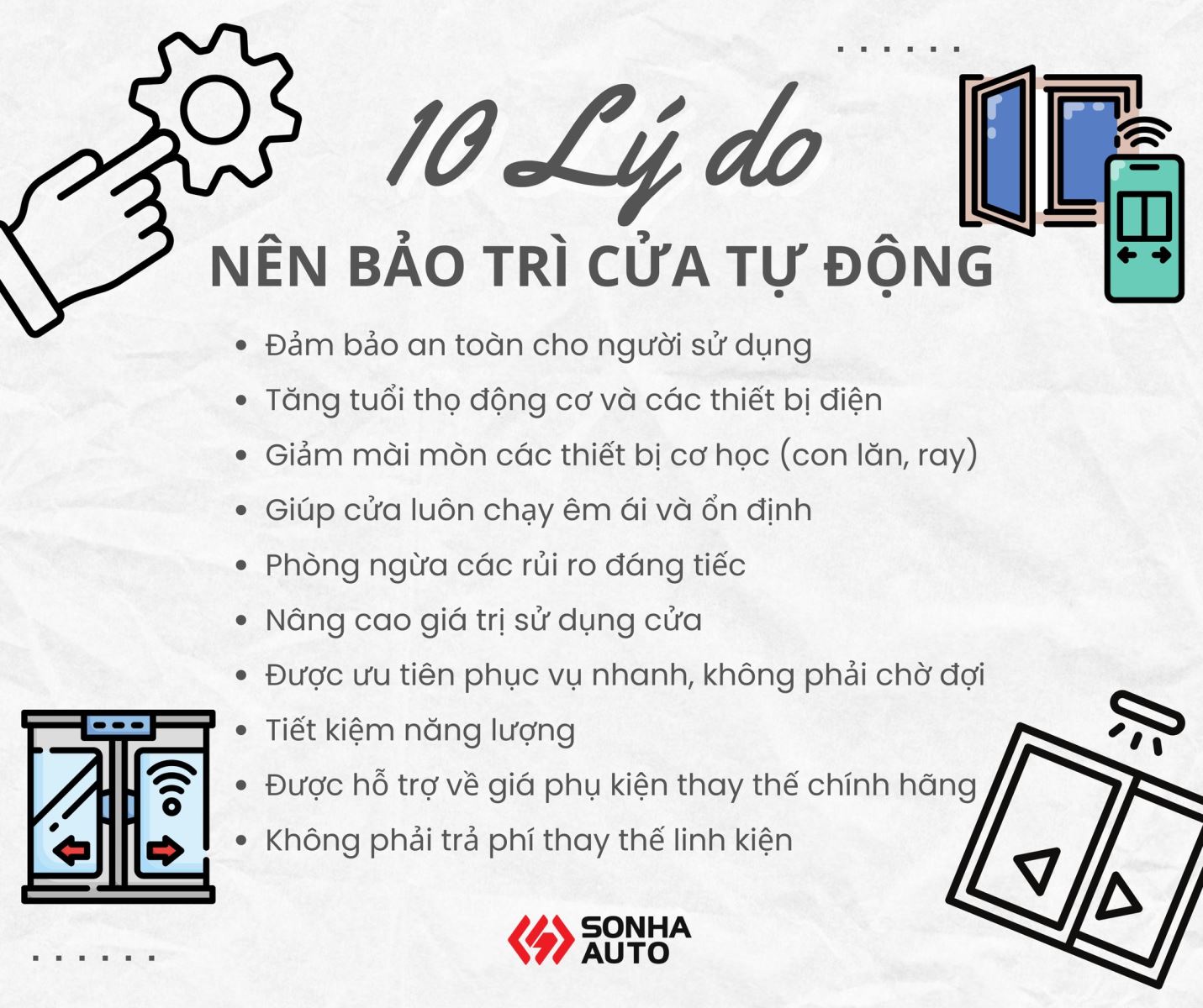 10 lý do bạn nên bảo trì hệ thống cửa tự động