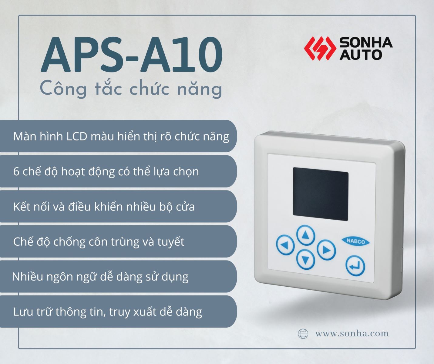 Phụ kiện cửa tự động: Công tắc chức năng APS-A10 NABCO